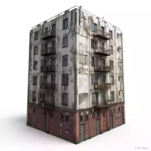 Urban Residential Building 3D Model Low-poly 3D model