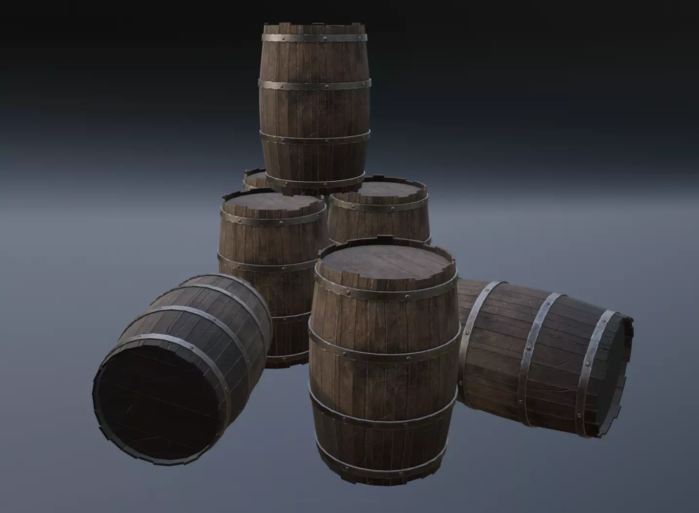 Wooden Barrel Game Asset Free low-poly 3D model