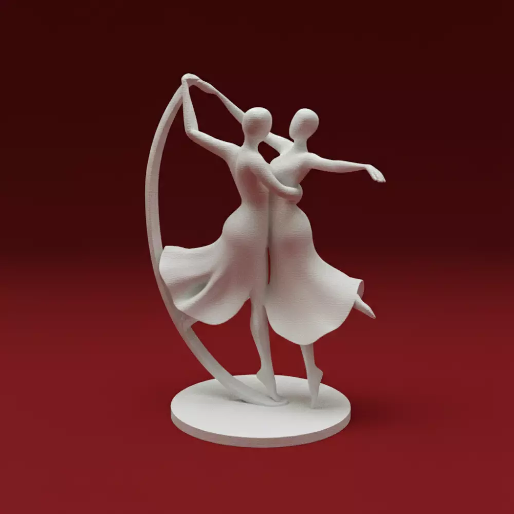 Elegant Dancing Couple Statue 3D print model