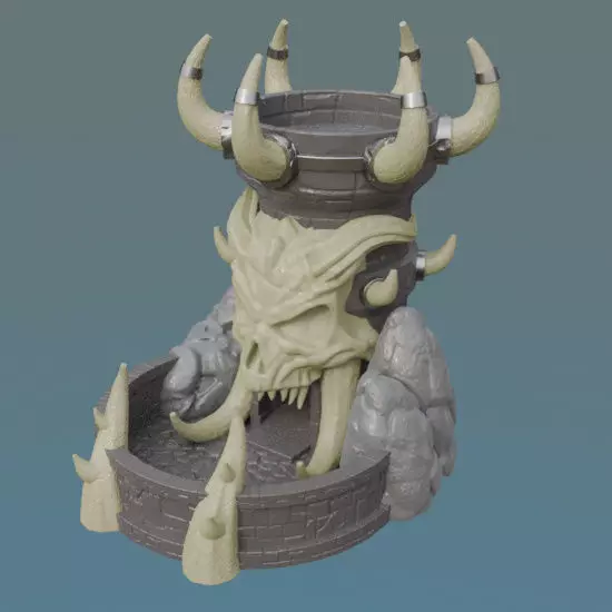 Dice Tower Skull Fang Castle 3D print model