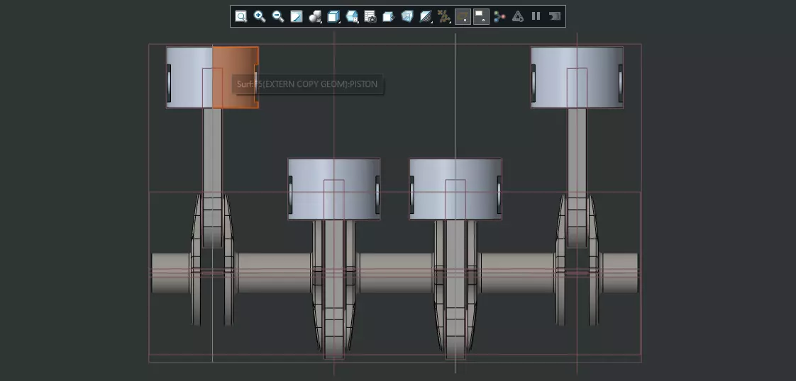Four cylinder engine model 3D model