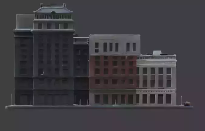 Modular Urban Building Kit 3D Models Low-poly 3D model 4