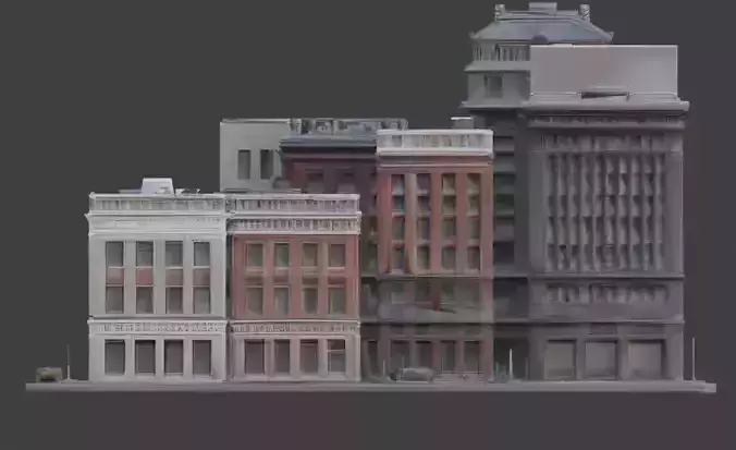 Modular Urban Building Kit 3D Models Low-poly 3D model 2