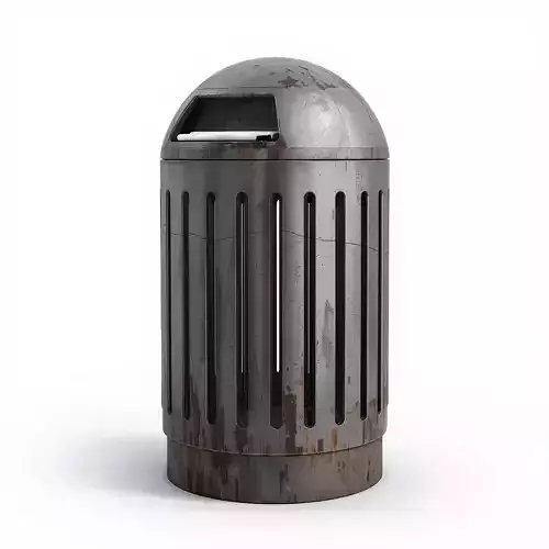 Urban Street Trash Bin 3D Model