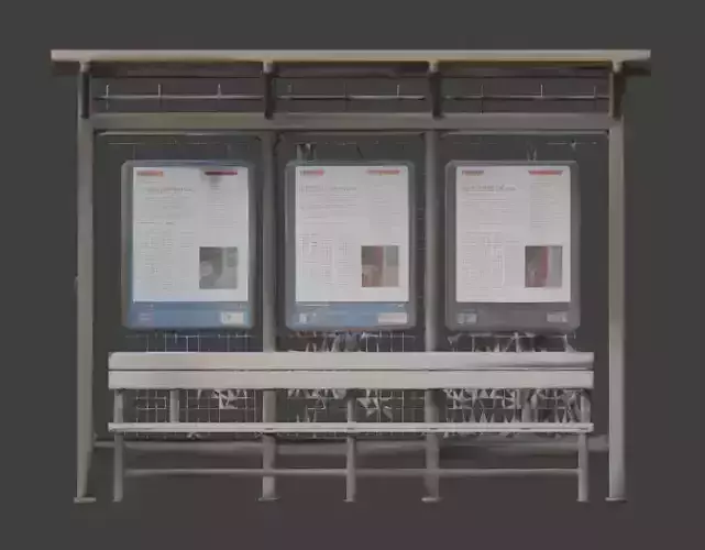 Urban Bus Stop Station 3D Model
