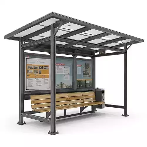 Urban Bus Stop Station 3D Model