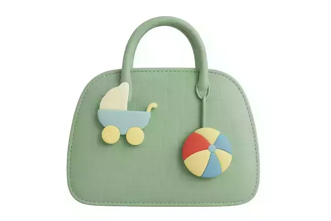 Stylized 3D Baby Bags Collection Low-poly 3D model 4