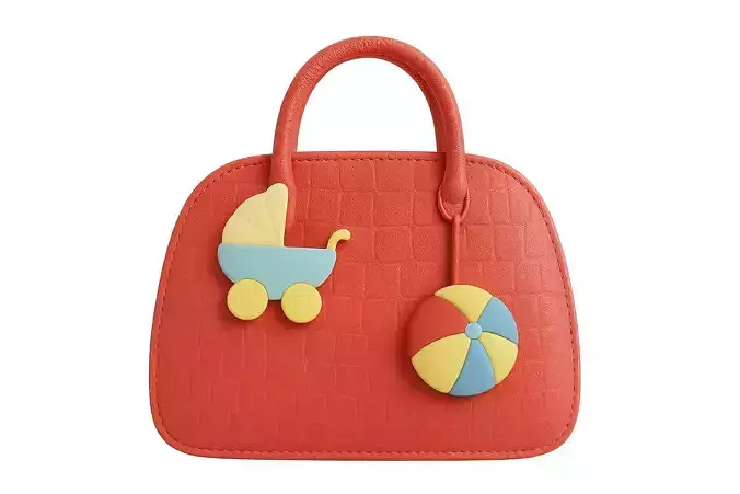 Stylized 3D Baby Bags Collection Low-poly 3D model 6