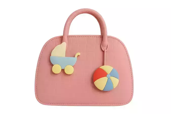 Stylized 3D Baby Bags Collection Low-poly 3D model 5