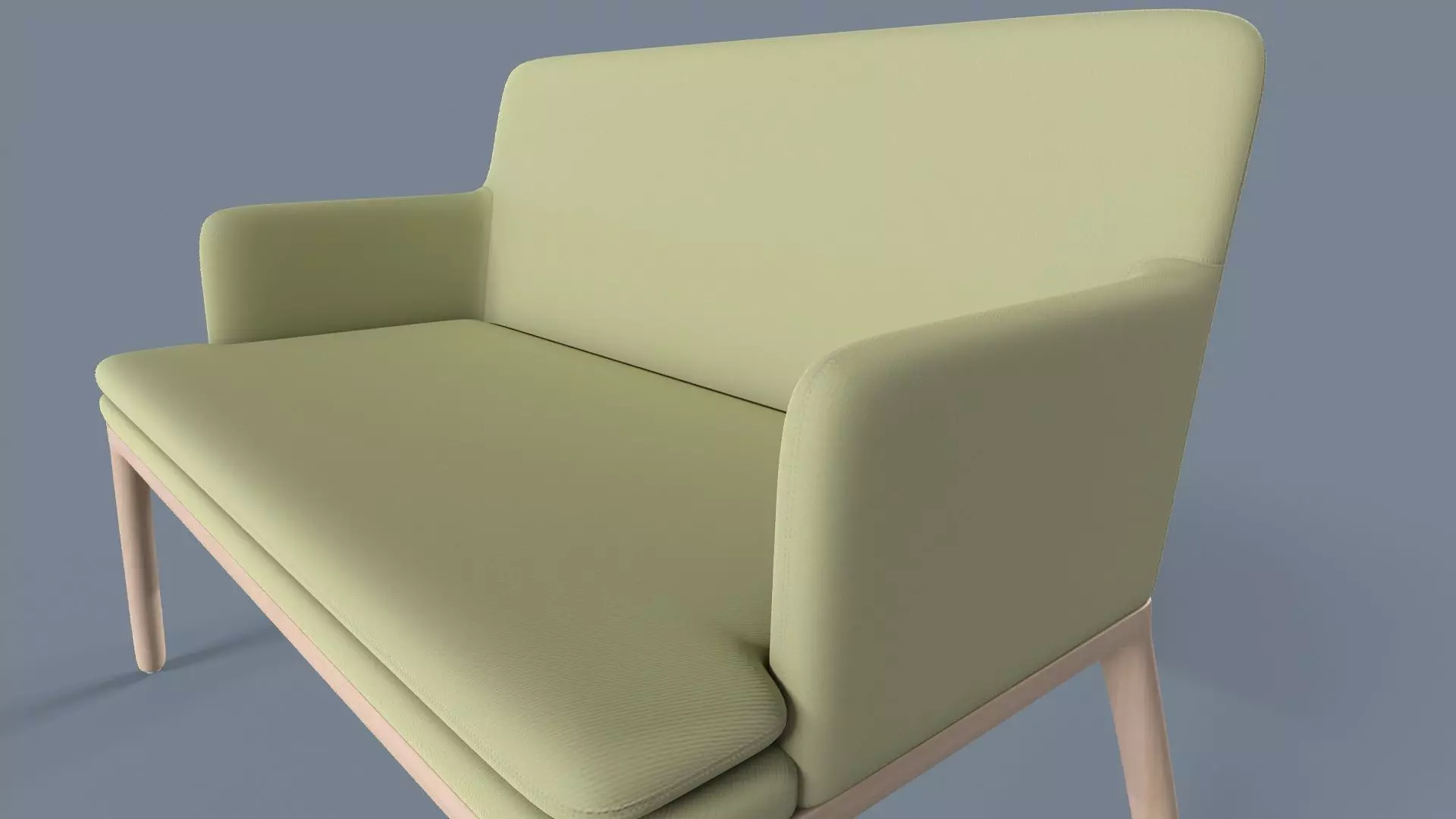 Modern Upholstered Two-Seater Sofa Low-poly 3D model