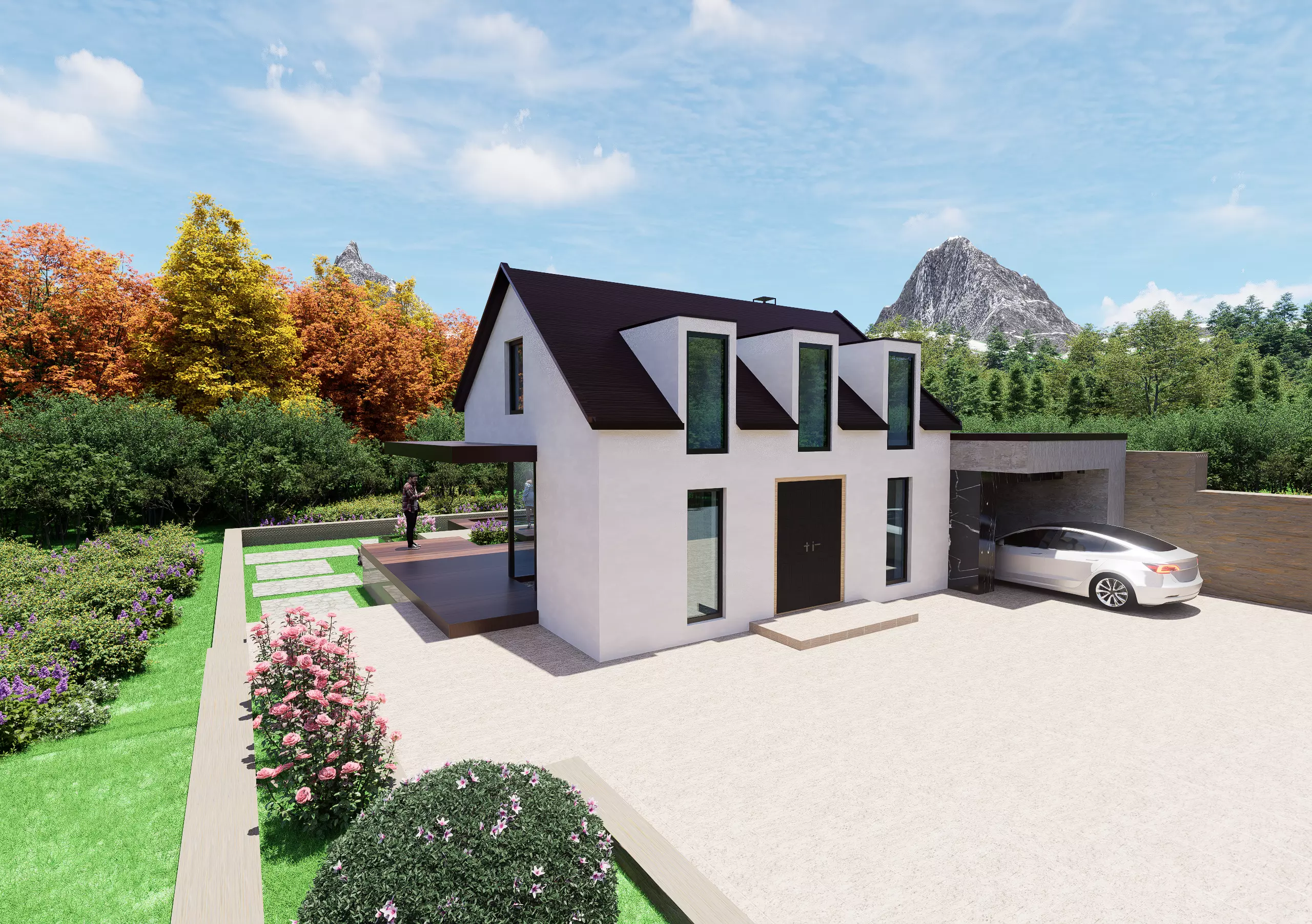 Modern and classic Houses cottage 3D model