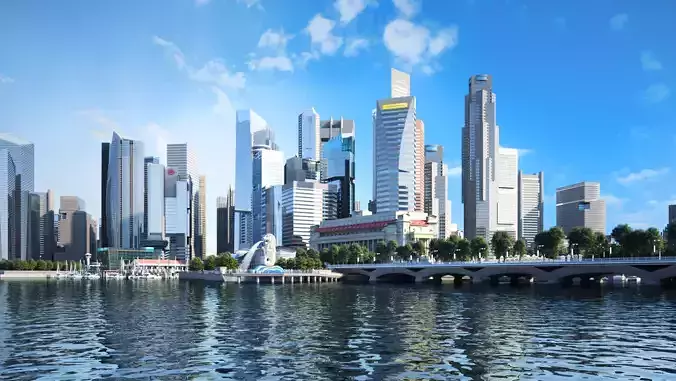 Merlion Park  MerlionPark Singapore 3D model 2