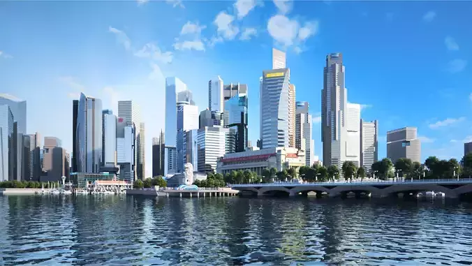 Merlion Park  MerlionPark Singapore 3D model 4
