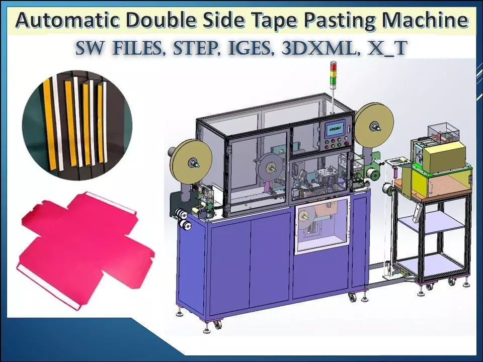 Automatic Box Double Side Tape Pasting Machine 3D CAD Model 3D model