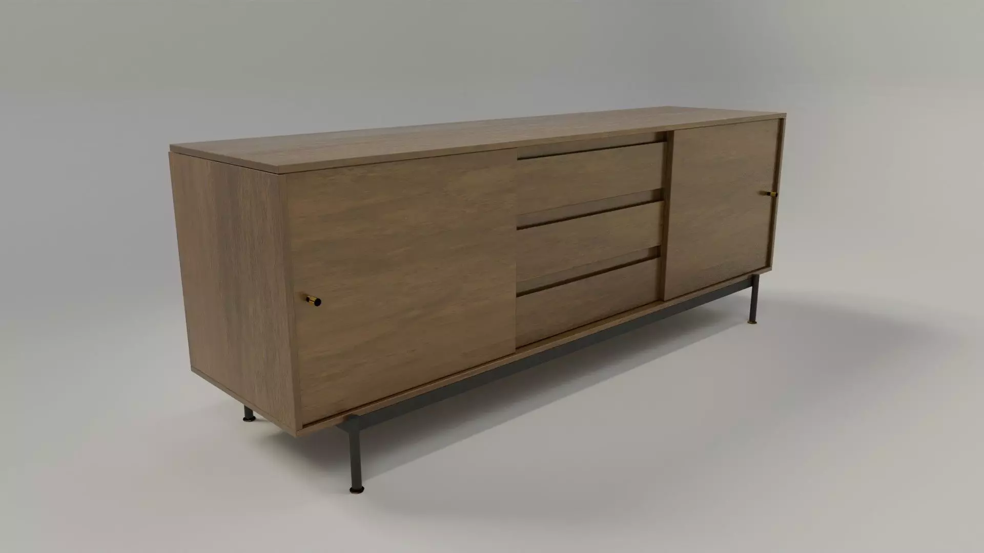 IKEA RADMANSO Mid Century Modern Walnut TV Bench 3D model