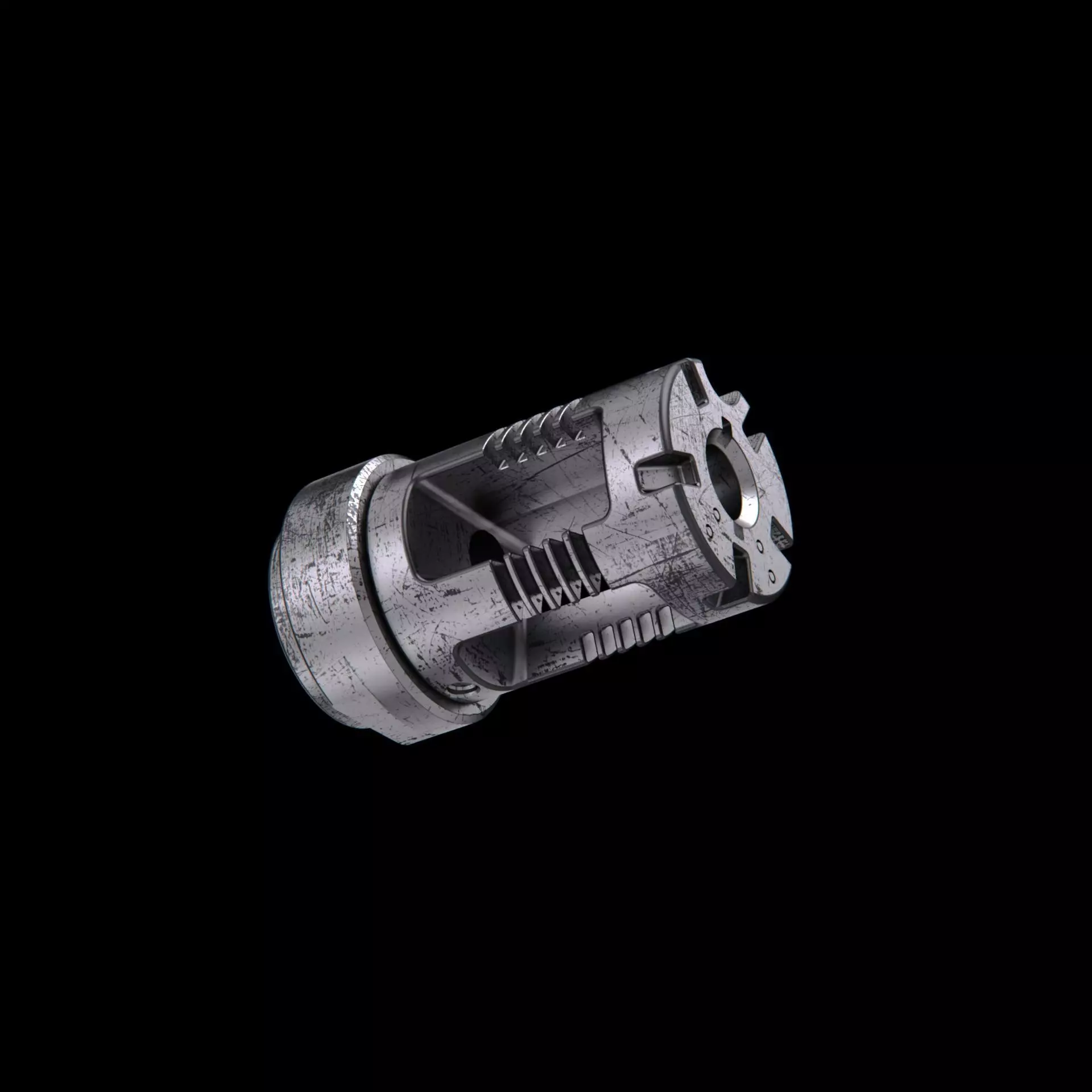 Muzzle brake industrial design goth 3D model