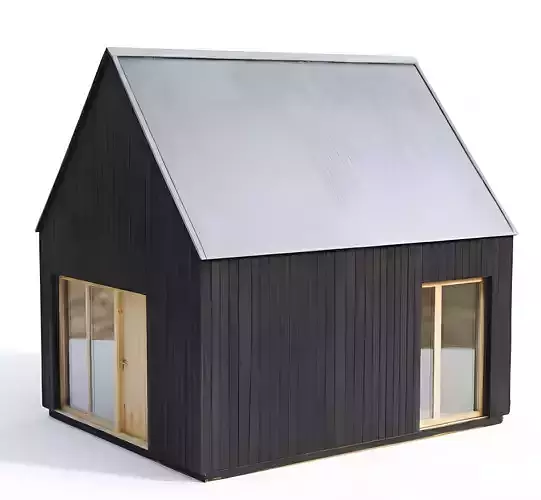 Modern Rustic Nordic Cabin 3D Model