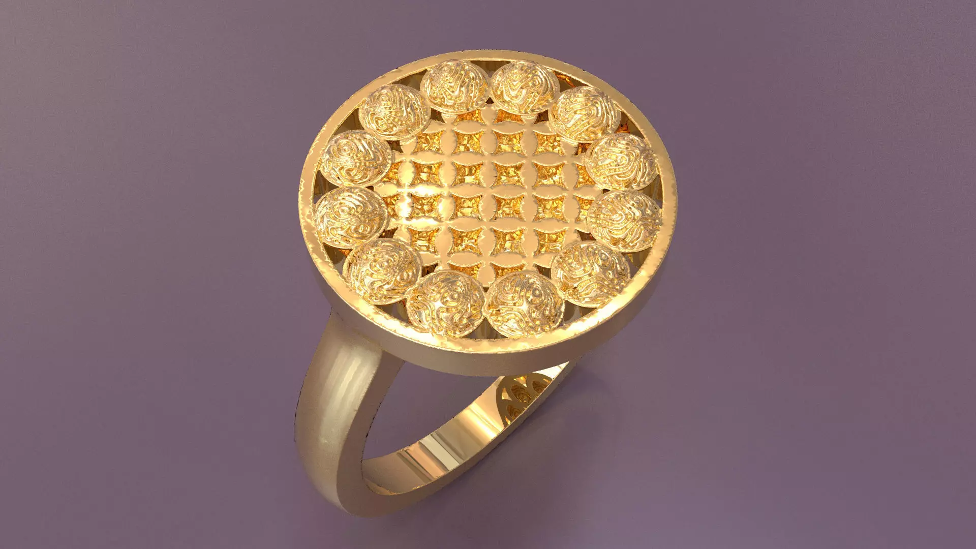 Exclusive Luxury Circular Ring Yellow and White and Rose Gold 3D print model