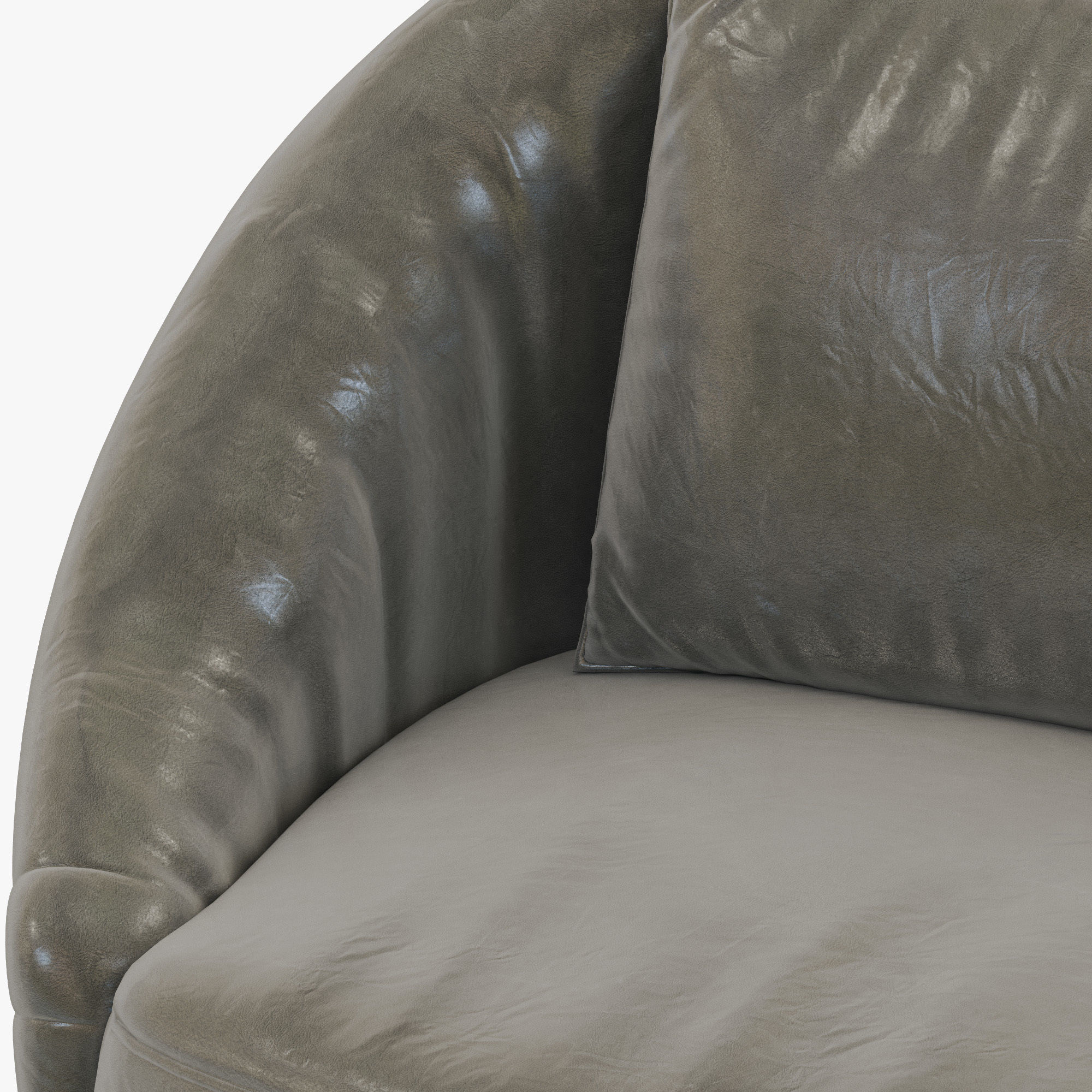 Restoration Hardware Oberon Leather Swivel Chair 3D model_4