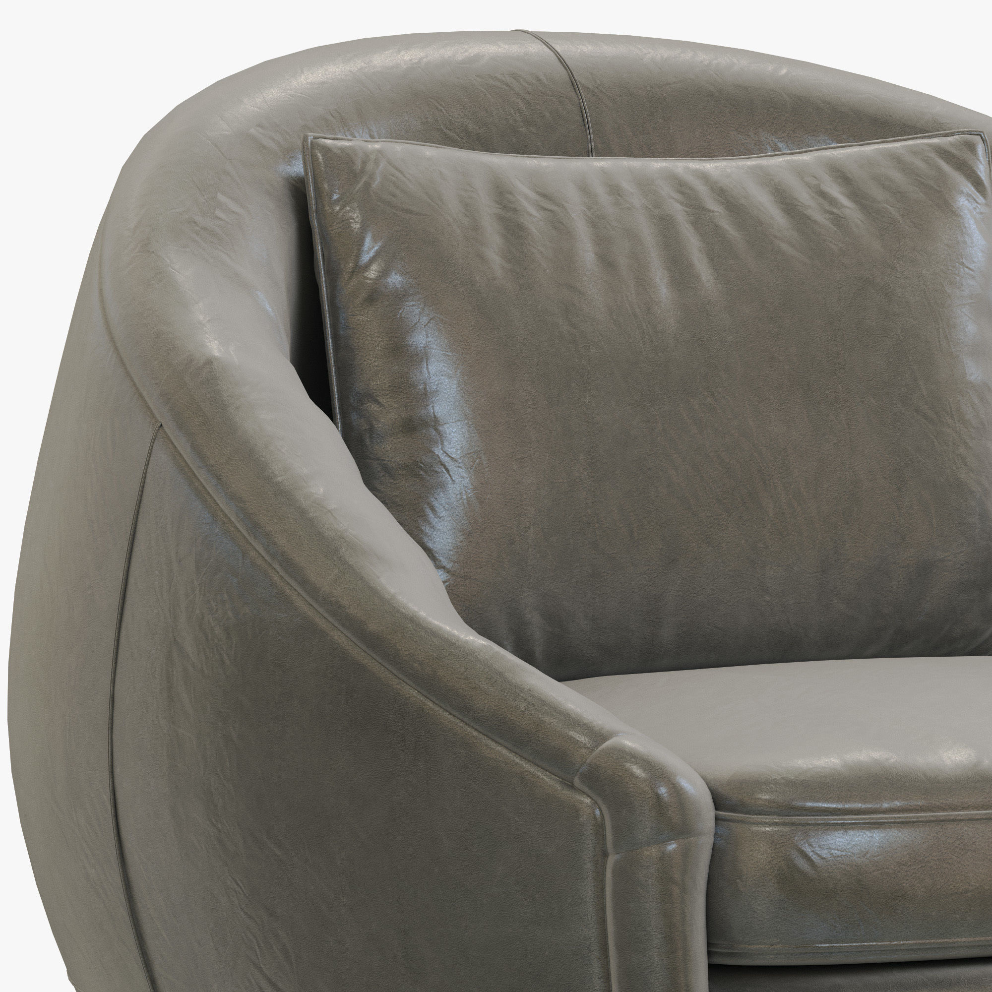 Restoration Hardware Oberon Leather Swivel Chair 3D model_6