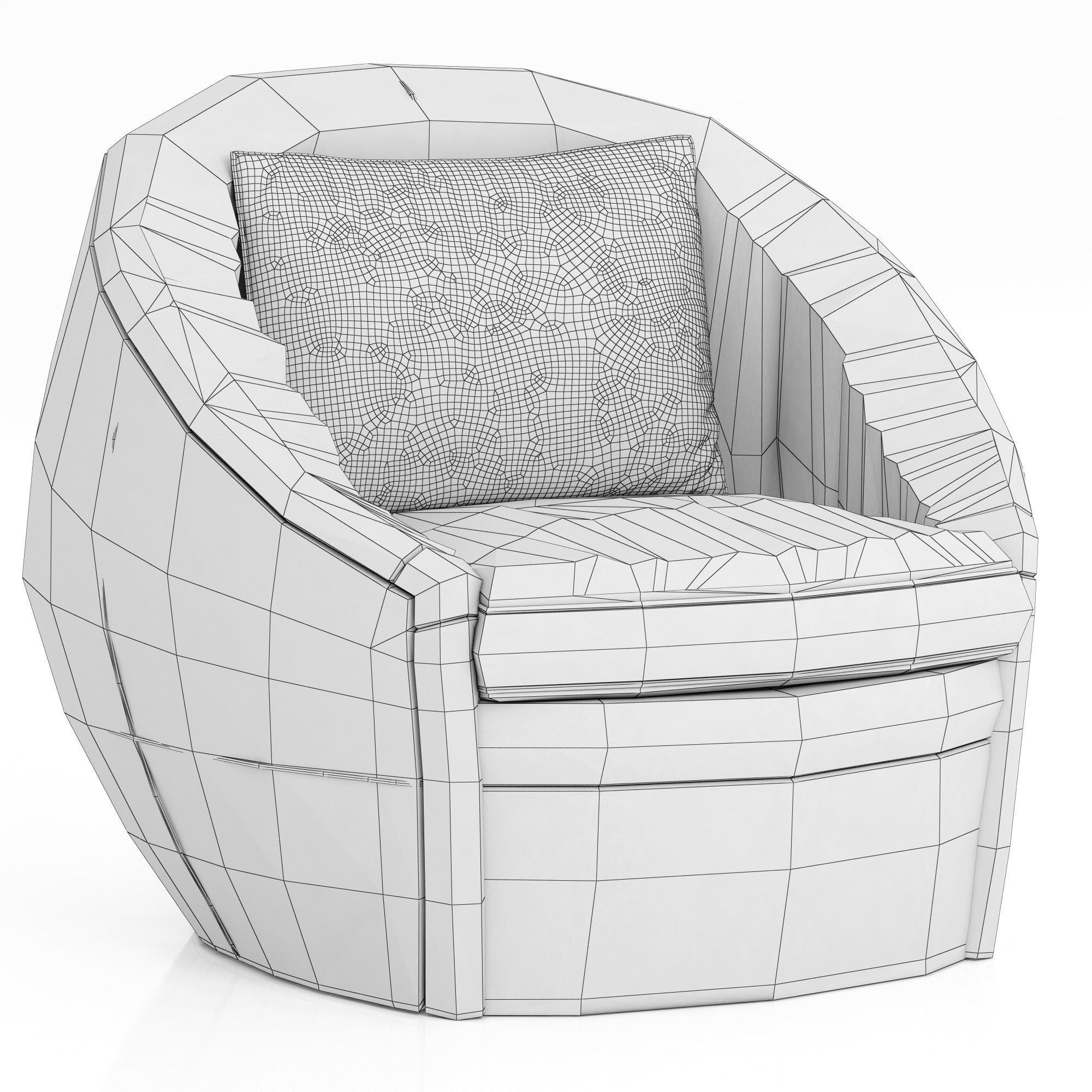 Restoration Hardware Oberon Leather Swivel Chair 3D model_8