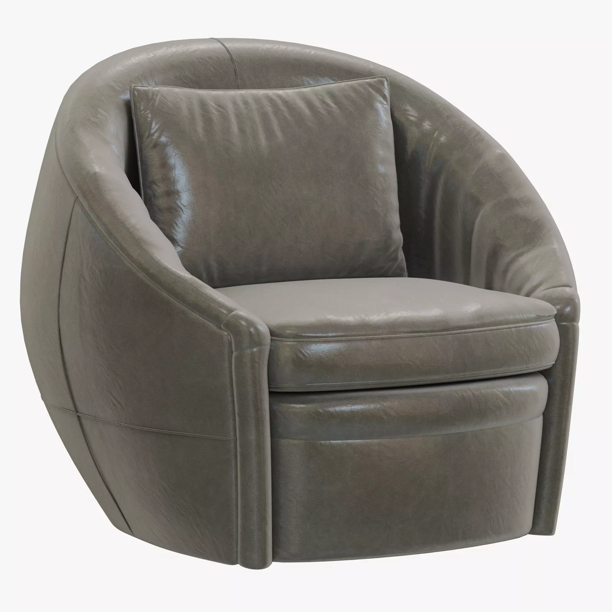 Restoration Hardware Oberon Leather Swivel Chair 3D model_0