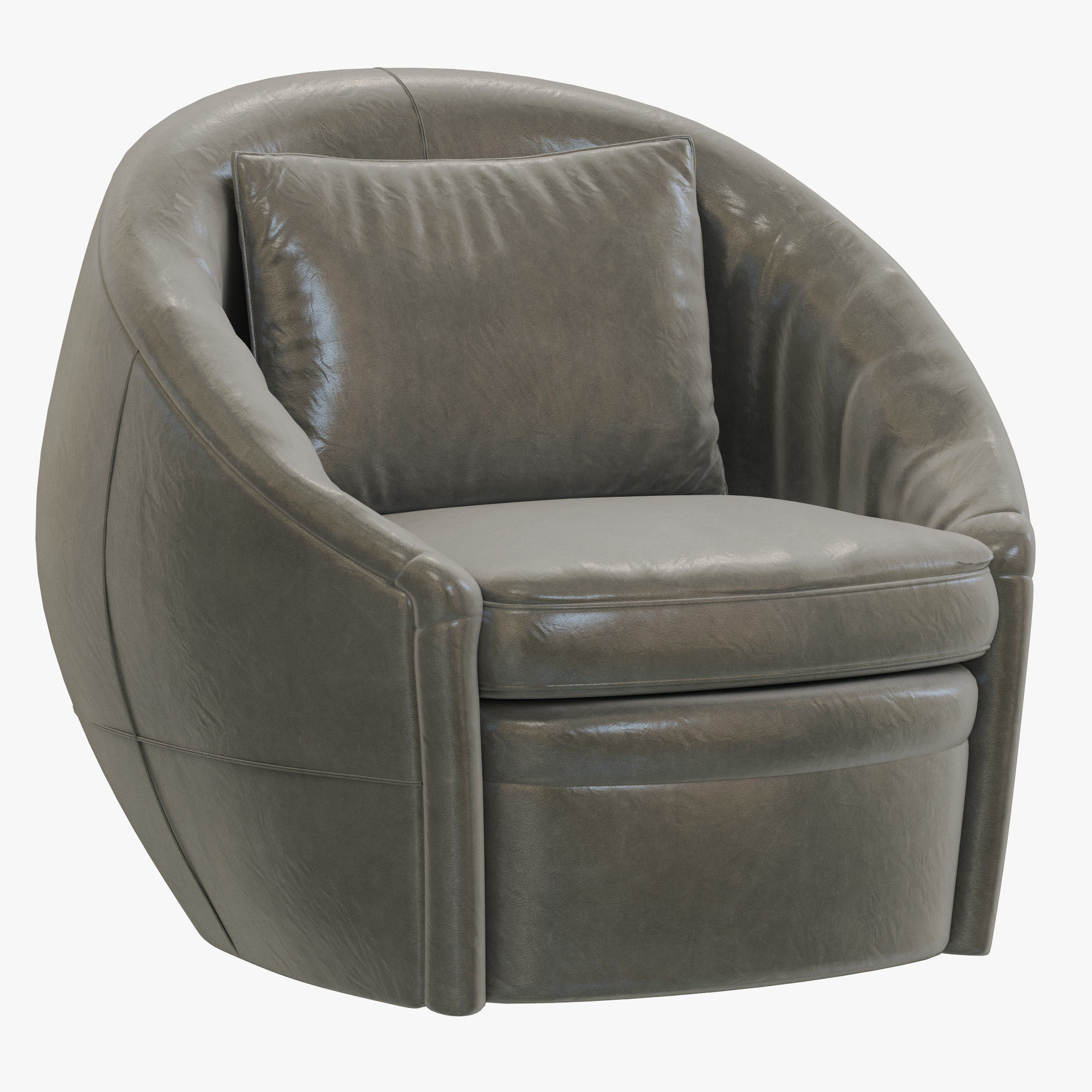 Restoration Hardware Oberon Leather Swivel Chair 3D model CGTrader