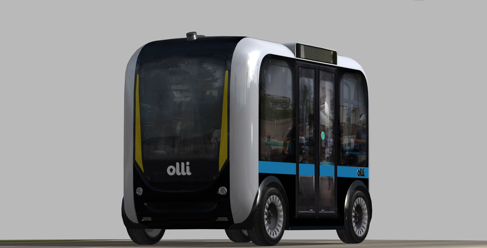 Olli driverless bus Low-poly 3D model_4