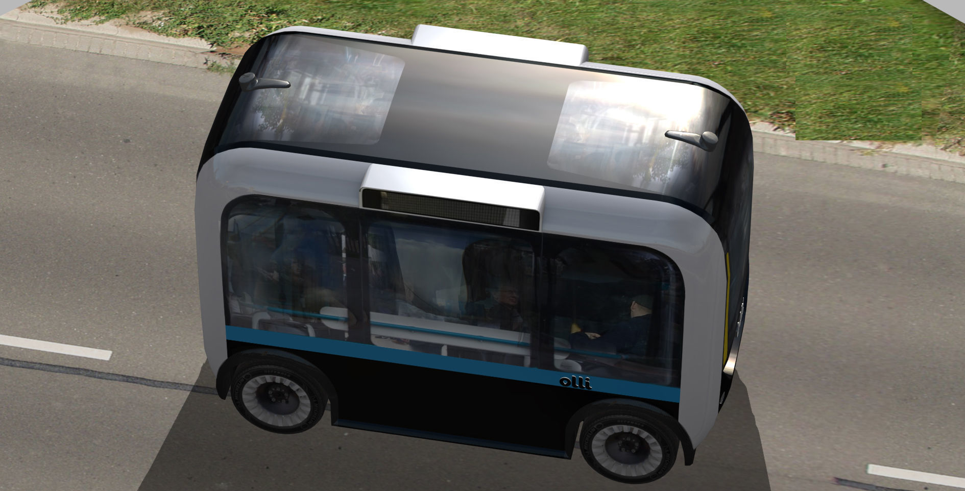 Olli driverless bus Low-poly 3D model_1