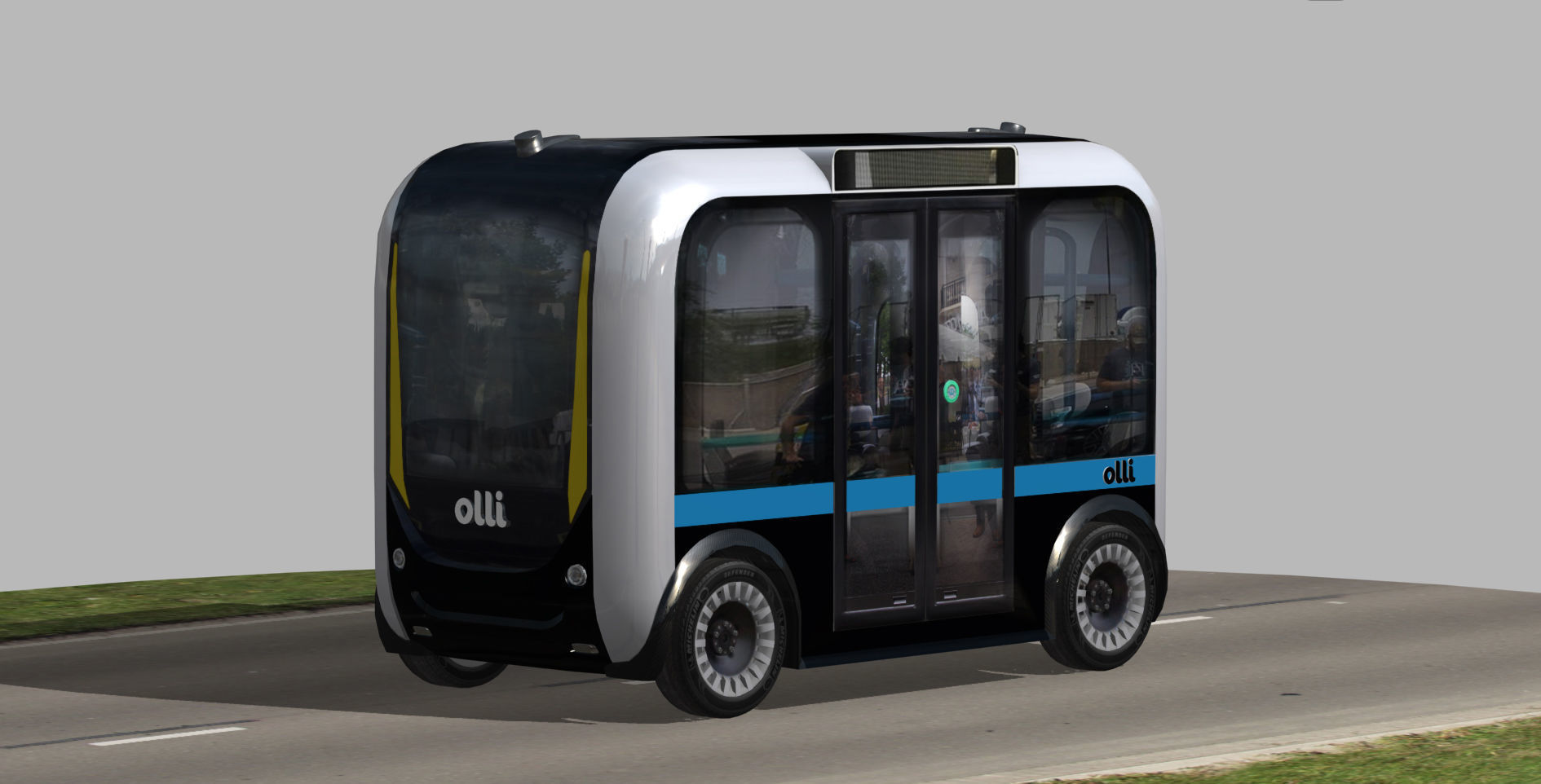 Olli driverless bus Low-poly 3D model_5
