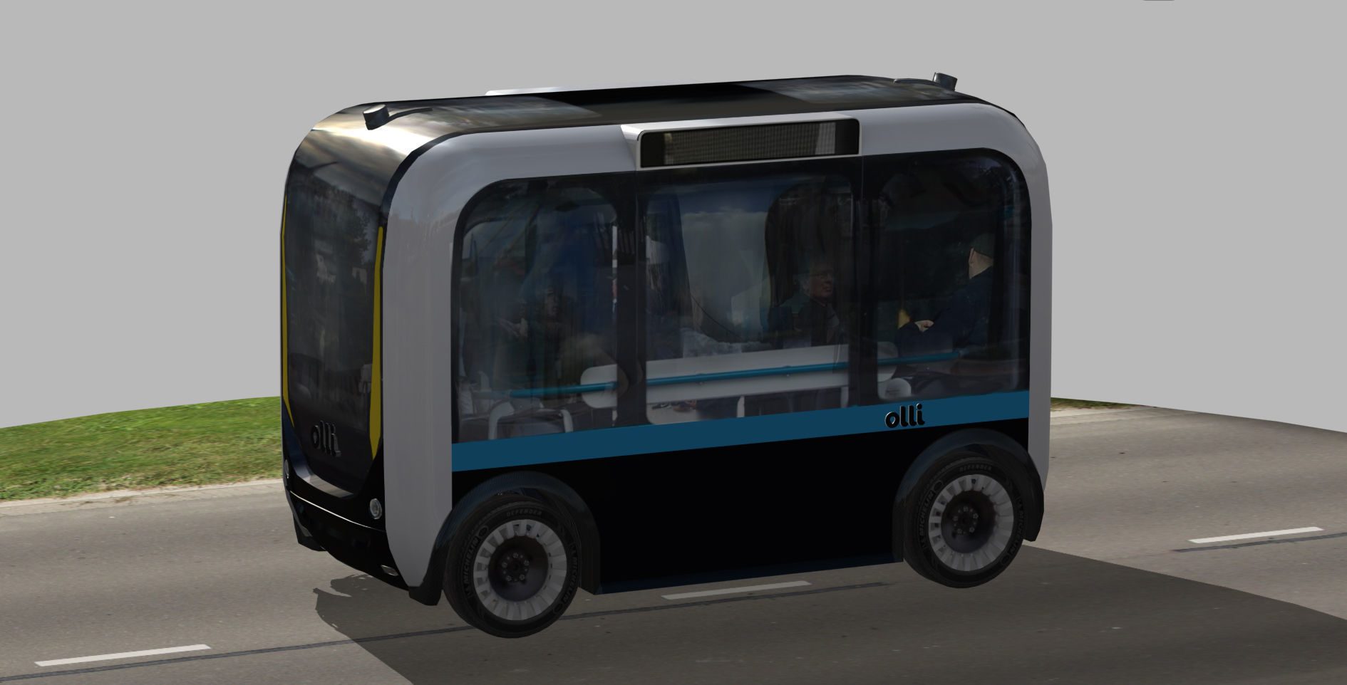 Olli driverless bus Low-poly 3D model_2