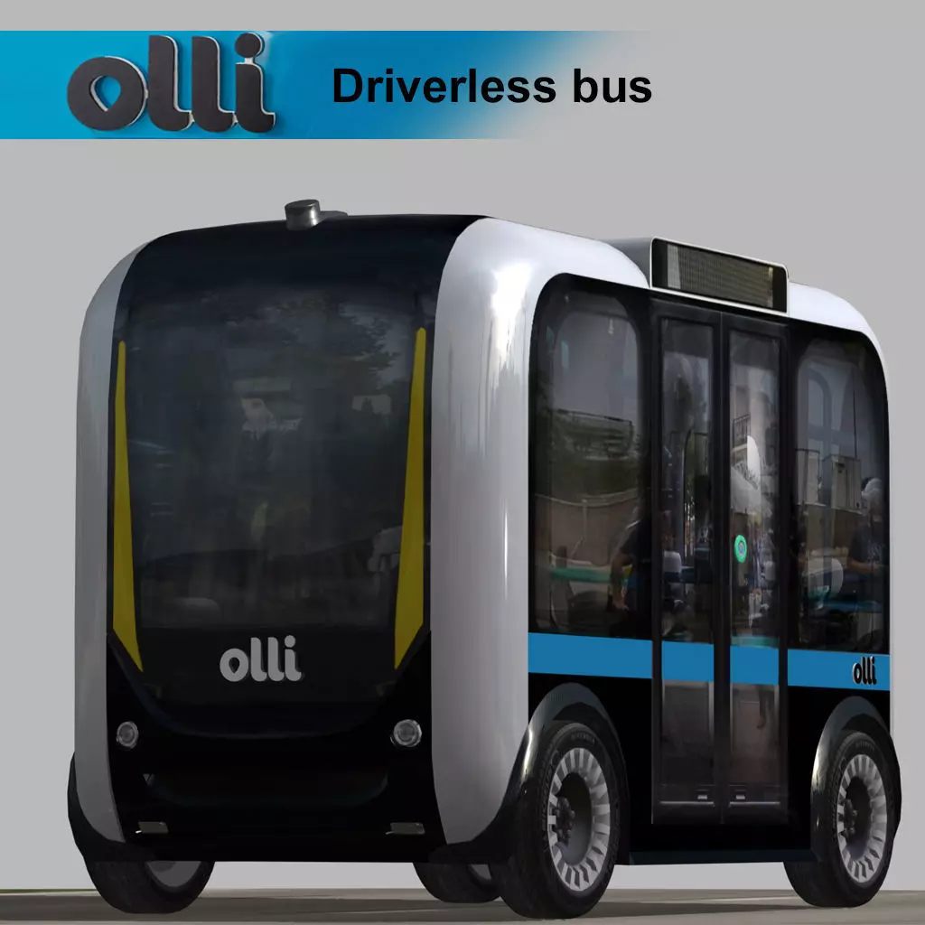 Olli driverless bus Low-poly 3D model_0