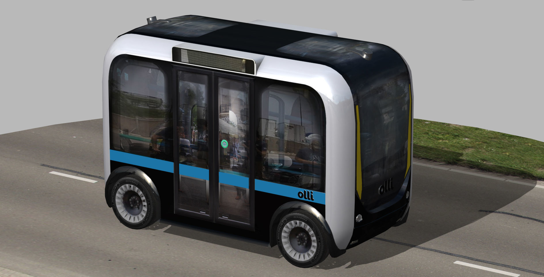 Olli driverless bus Low-poly 3D model_3