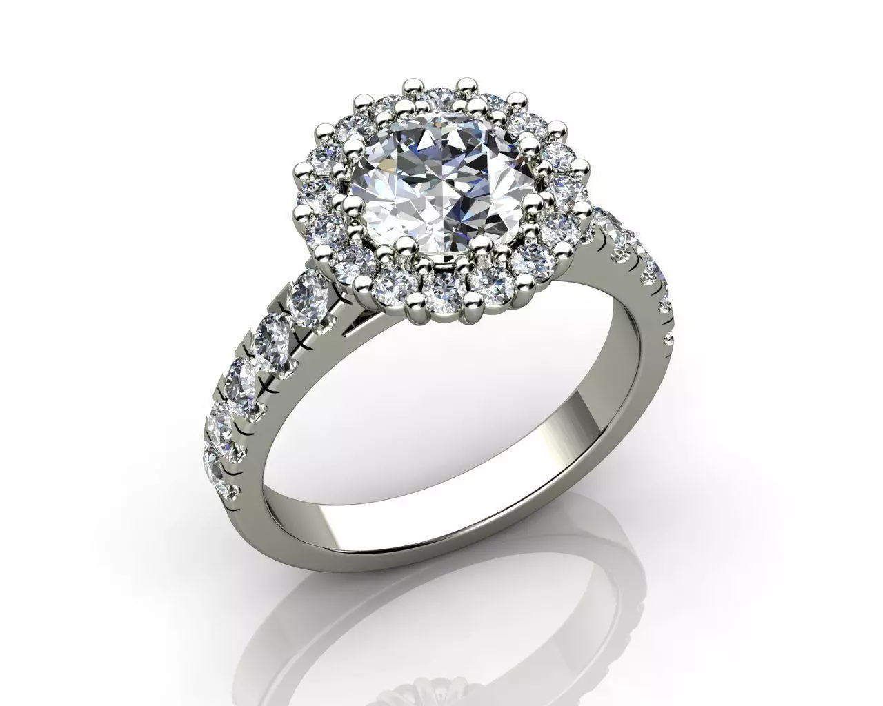 Stone Diamond Engagement Ring 3D print model