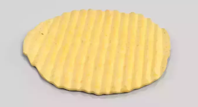 Potato Chip V1 - Wavy Crispy Snack 3D model 4