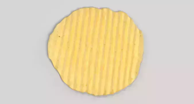 Potato Chip V1 - Wavy Crispy Snack 3D model 3