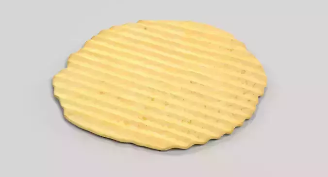 Potato Chip V1 - Wavy Crispy Snack 3D model