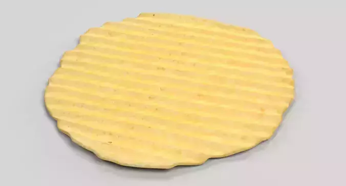Potato Chip V1 - Wavy Crispy Snack 3D model 5