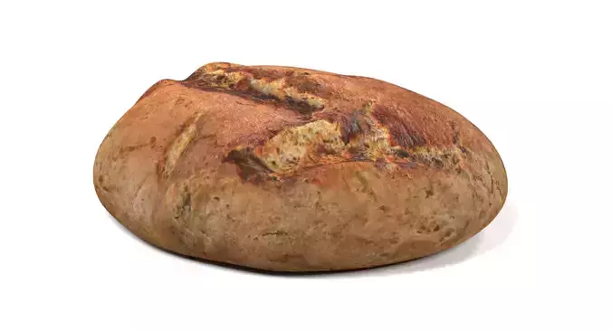 Round Bread - Rustic Loaf 3D model 6