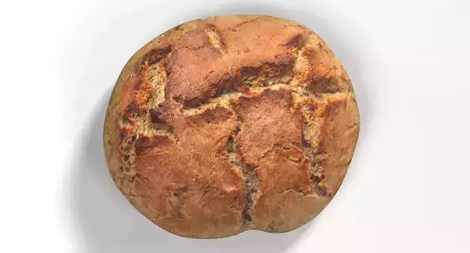 Round Bread - Rustic Loaf 3D model 3