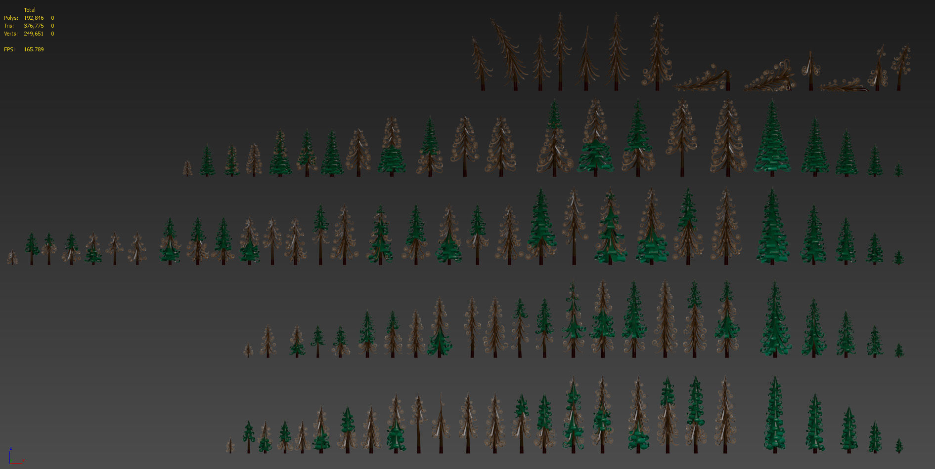 Fir trees pack 02  Low-poly 3D model_7
