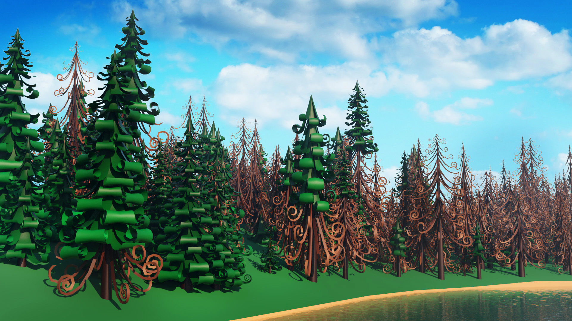 Fir trees pack 02  Low-poly 3D model_1