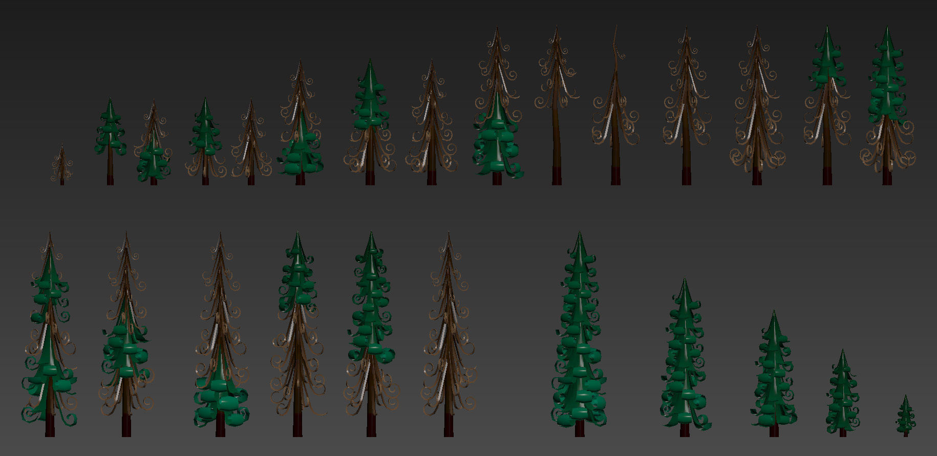 Fir trees pack 02  Low-poly 3D model_12