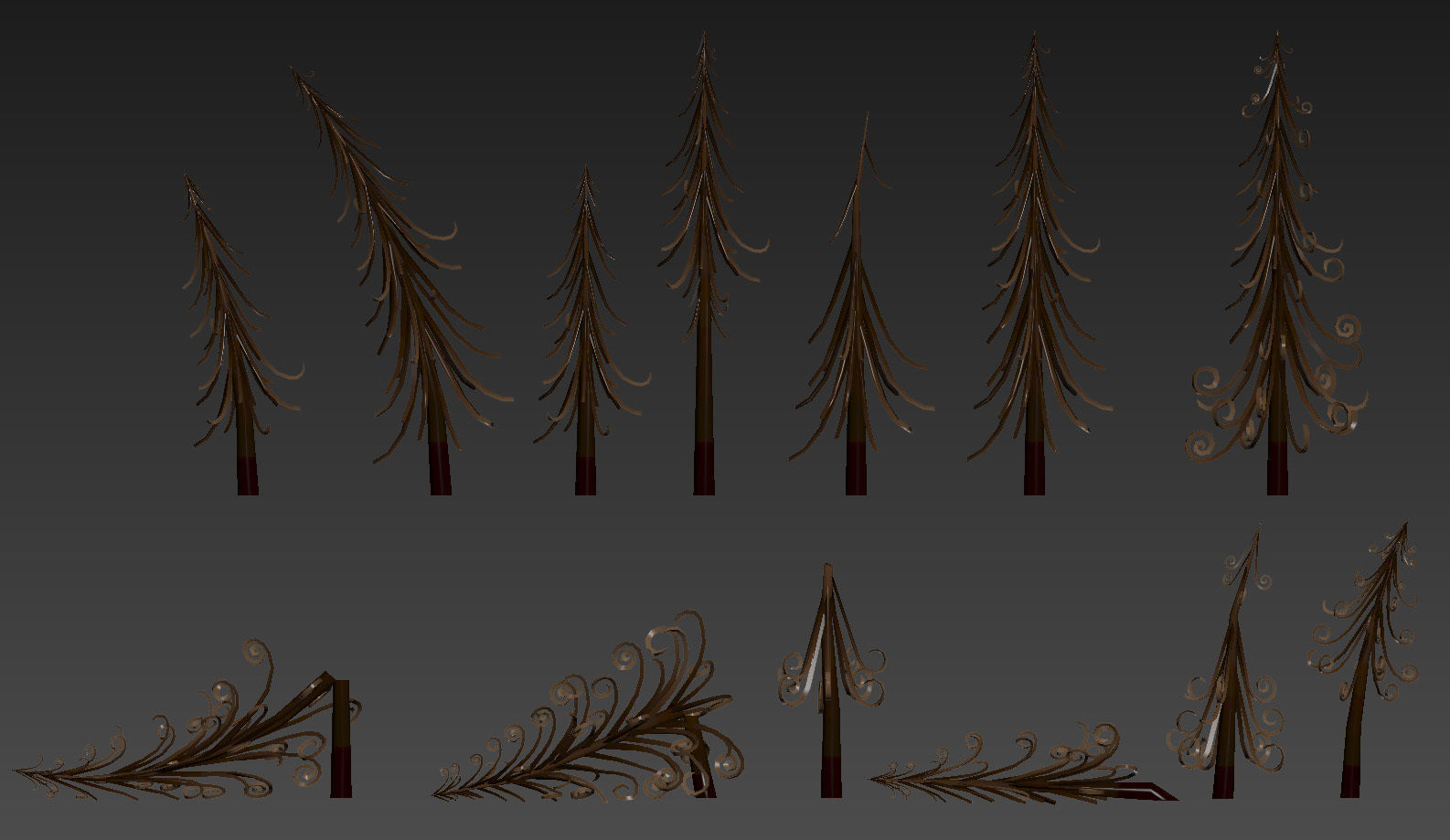 Fir trees pack 02  Low-poly 3D model_8