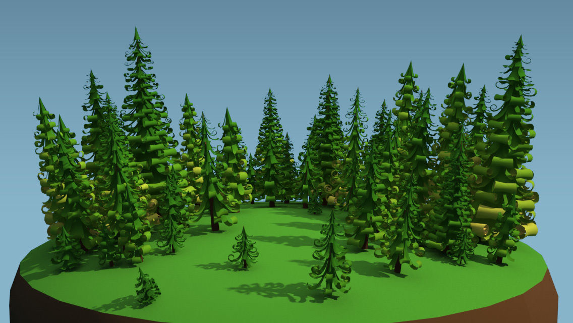 Fir trees pack 02  Low-poly 3D model_4
