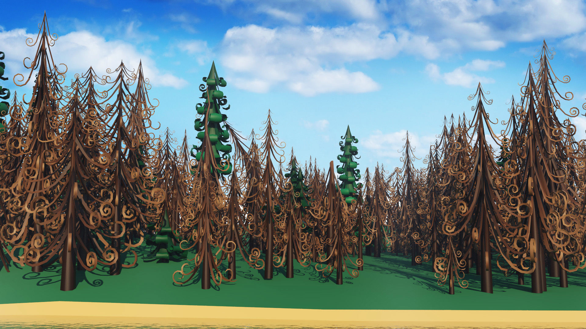 Fir trees pack 02  Low-poly 3D model_3