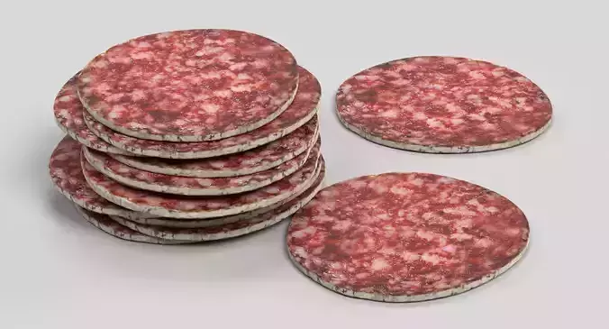 Salami Slice - Cured Meat 3D model 6