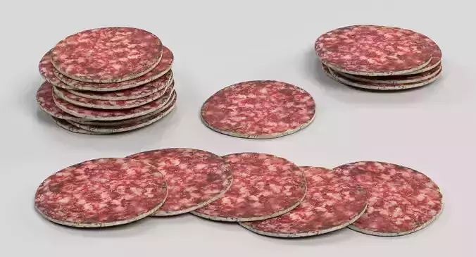 Salami Slice - Cured Meat 3D model 2