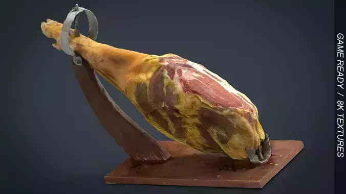 SERRANO HAM WITH HOLDER Low-poly 3D model