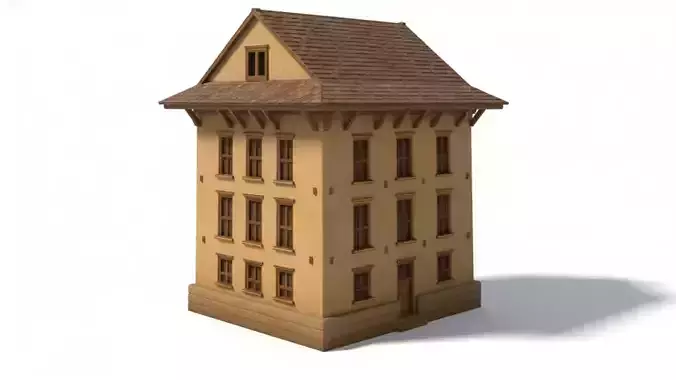 Stylized Rural House High Detail Game Ready 3D Building